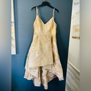 Lilly Pulitzer gold floral high low formal dress size 6 Christmas